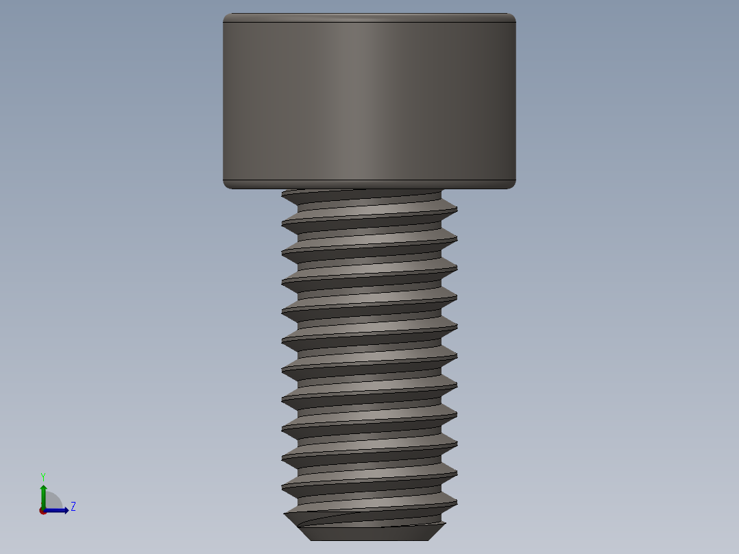 Screw_DIN_912_M6x12F_A2.SLDPRT公制内六角螺钉左视图