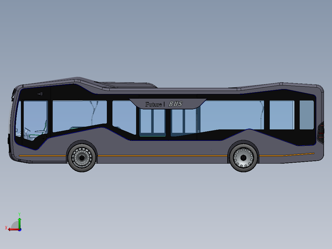 客车、公交车、奔驰未来巴士后视图