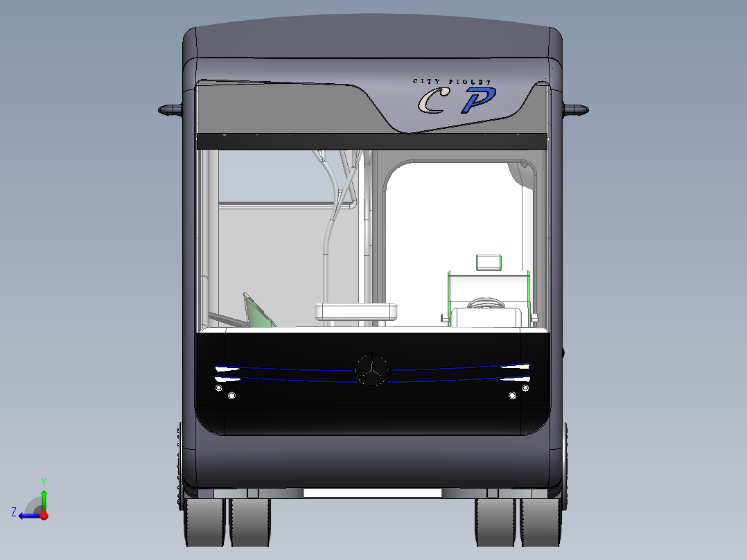 客车、公交车、奔驰未来巴士右视图
