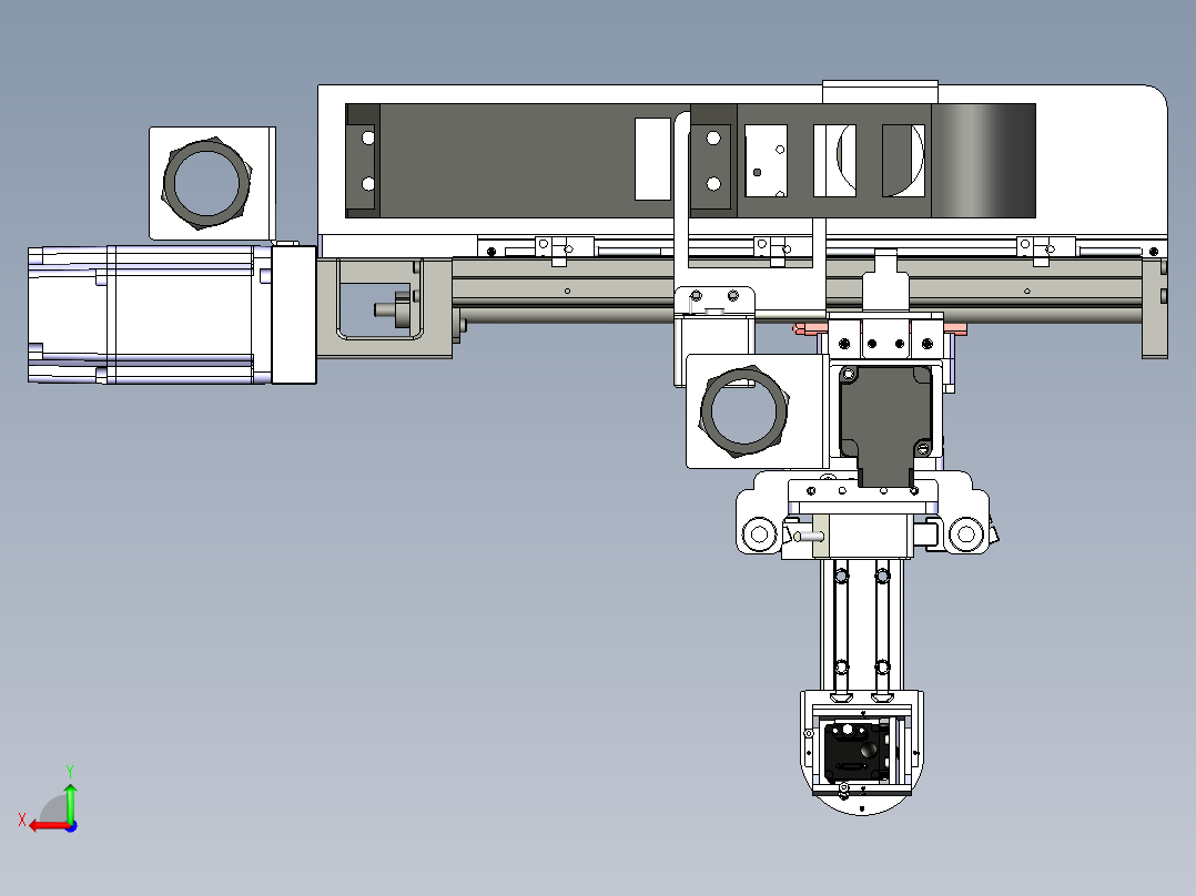 多轴移动的视觉扫描机构后视图
