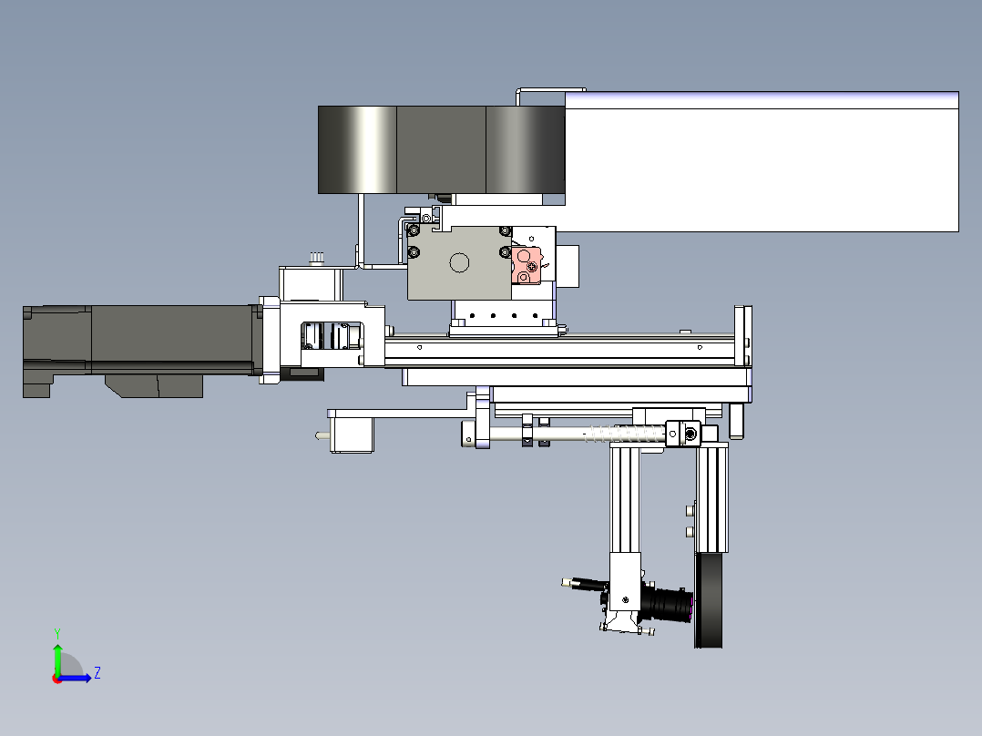 多轴移动的视觉扫描机构左视图