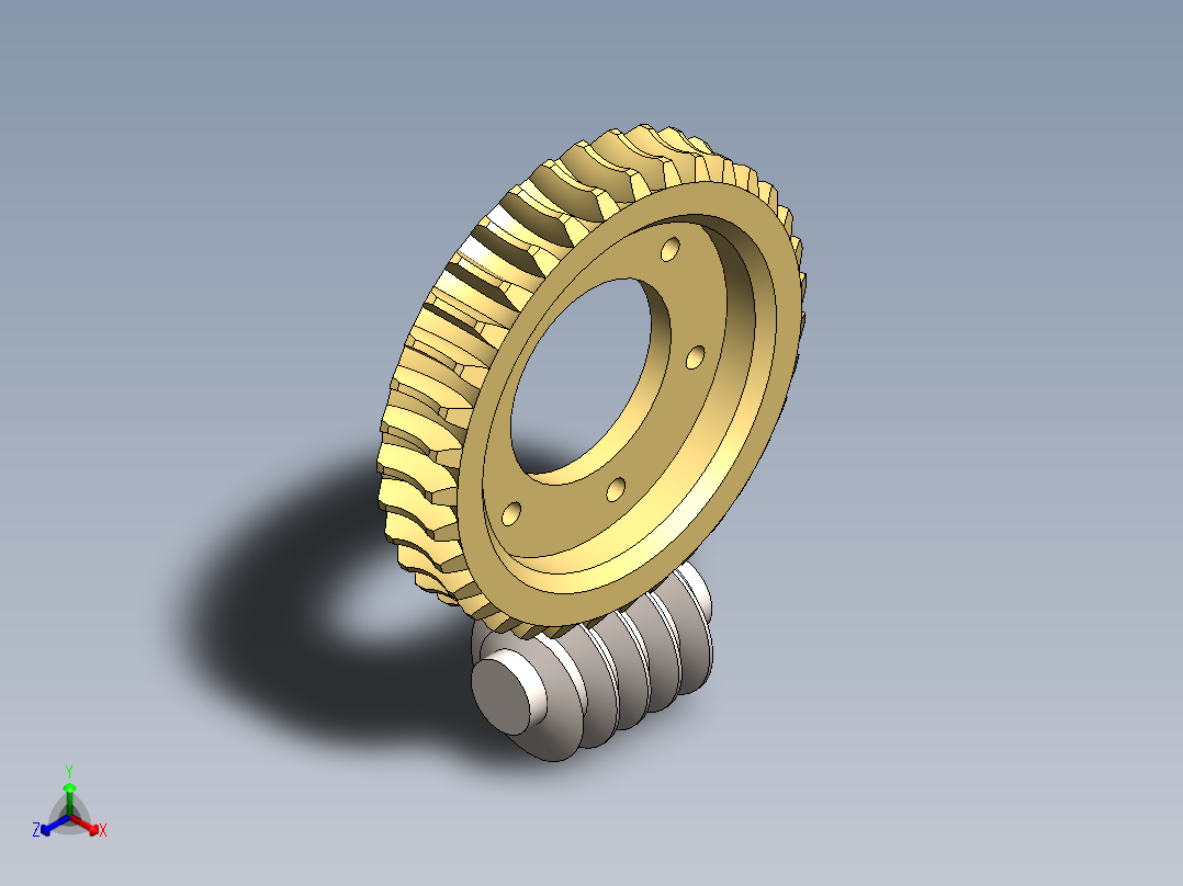 蜗轮蜗杆(34)正等轴测图