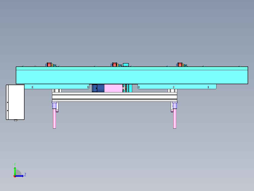 顶升换向输送线设计图左视图