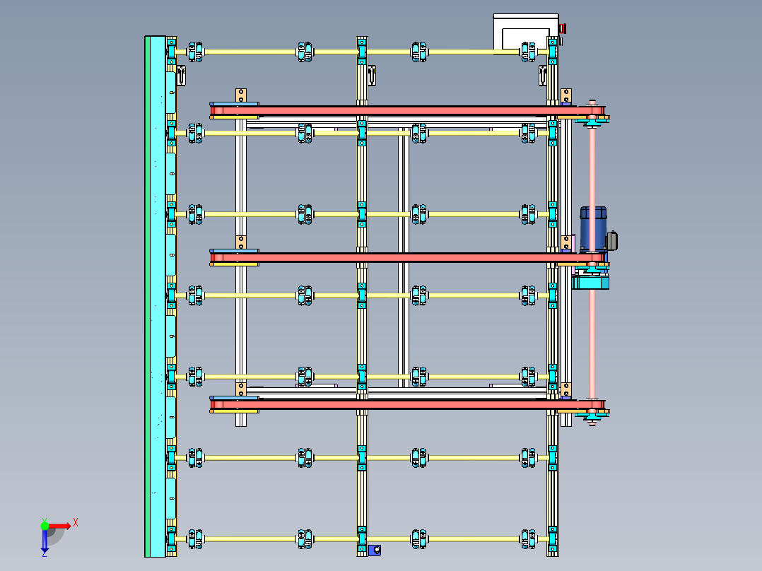 顶升换向输送线设计图俯视图