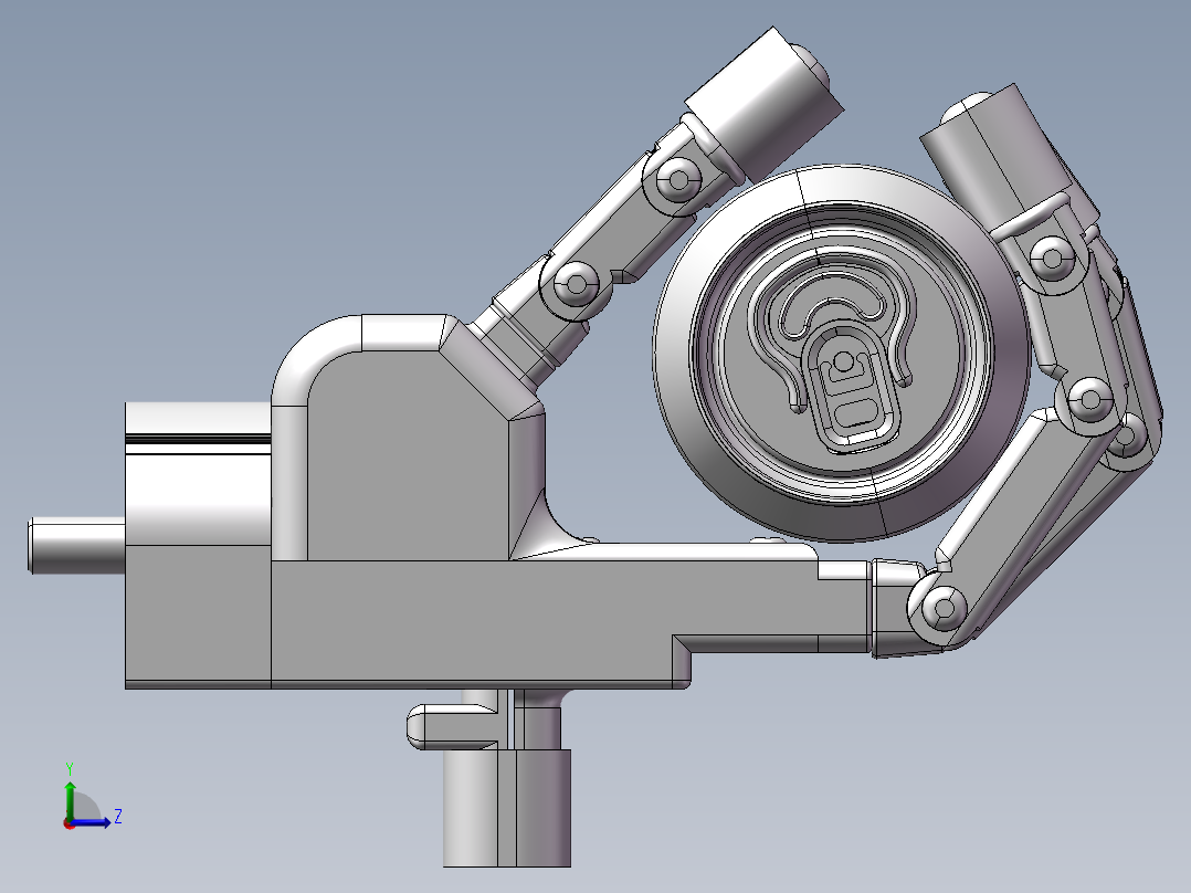 夹爪瓶子抓取手左视图