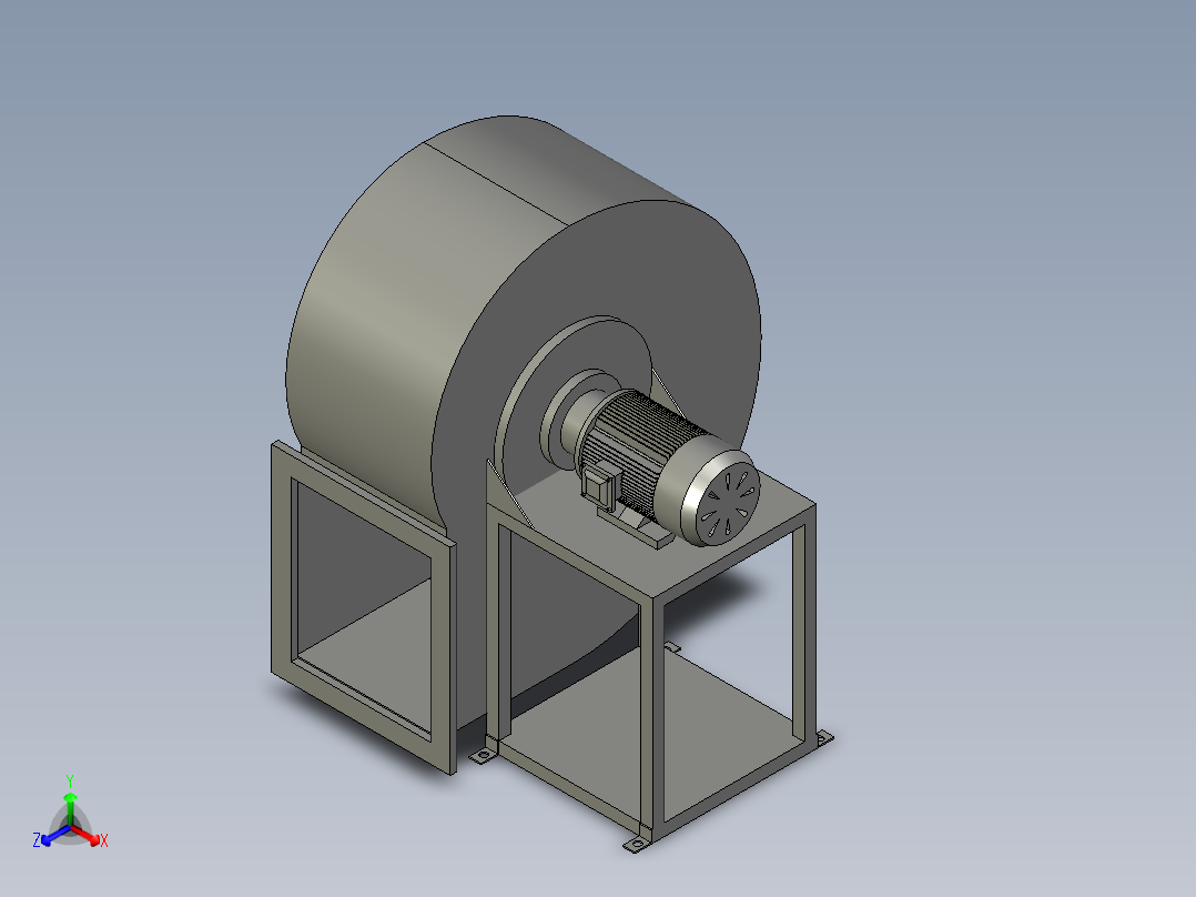 4-72A型离心通风机28A-A正等轴测图
