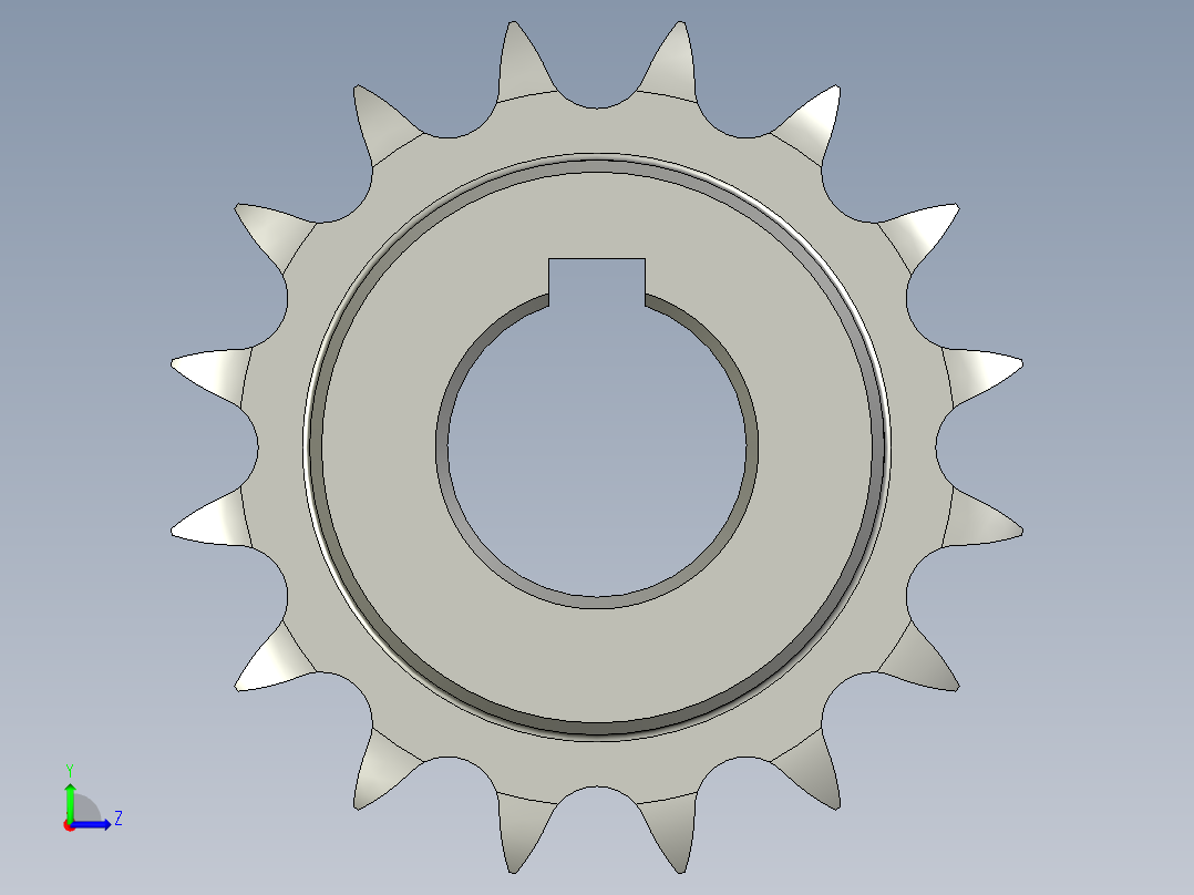 PDJ1008-A-08电机传动链轮08B-16Z-内孔25左视图