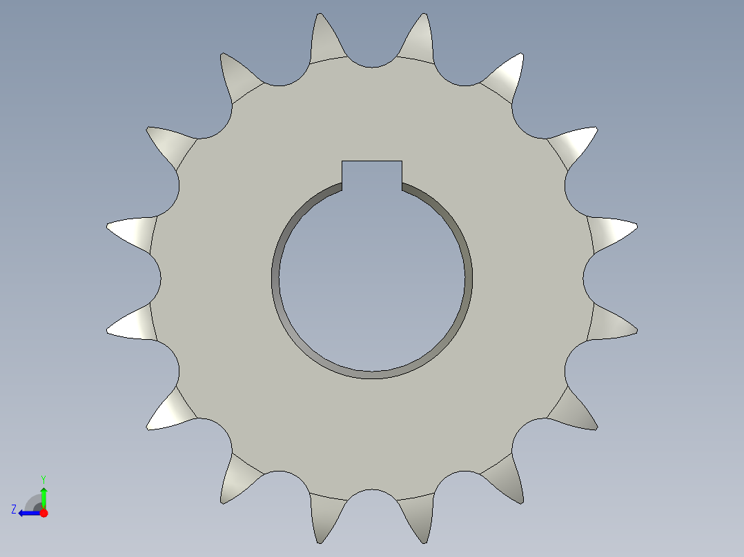 PDJ1008-A-08电机传动链轮08B-16Z-内孔25右视图