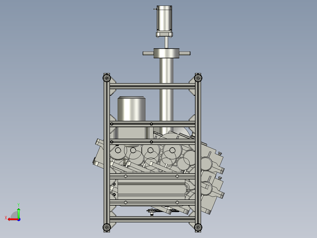饲料化工颗粒造粒机后视图