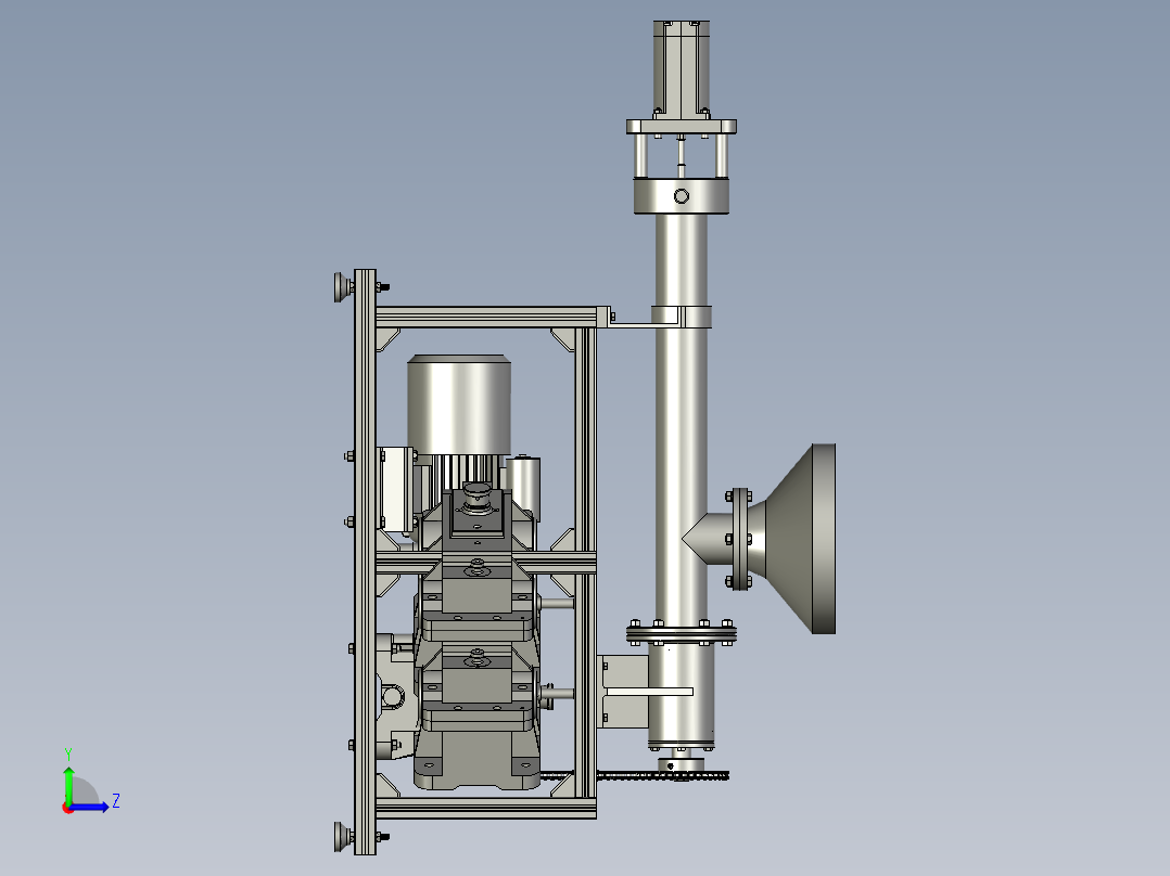 饲料化工颗粒造粒机左视图