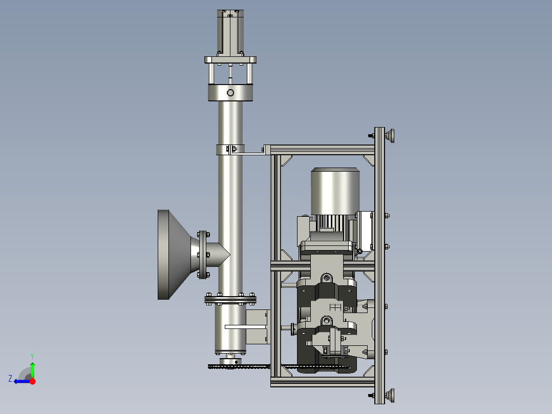 饲料化工颗粒造粒机右视图