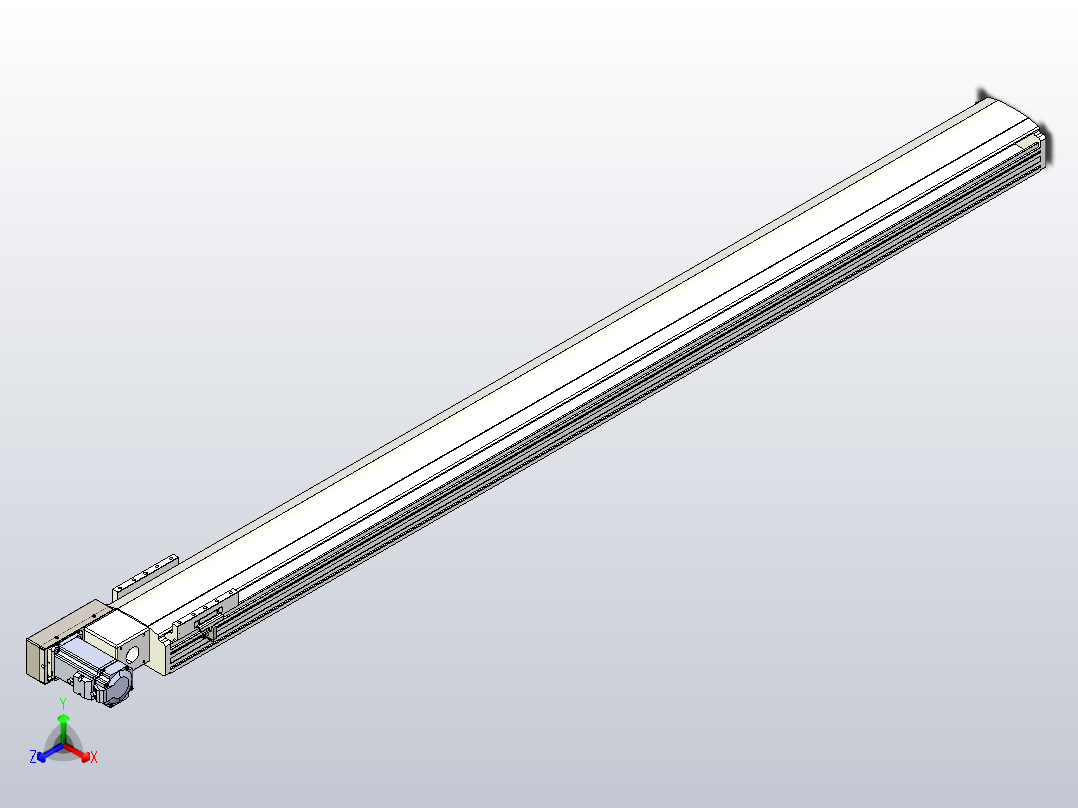 皮带直线轴半封闭可选导轨TPA-HNB-140D-120-L1650-ML-C-P40-N3主视图