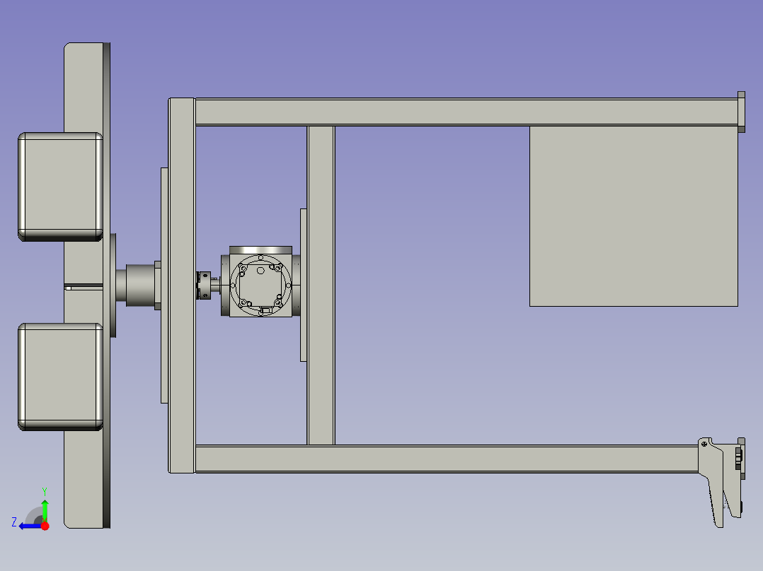 汽车配件加工用旋转工作台右视图