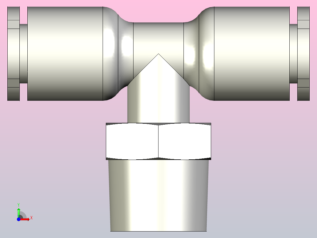 T型外螺纹三通快速接头[KJB6-02]前视图
