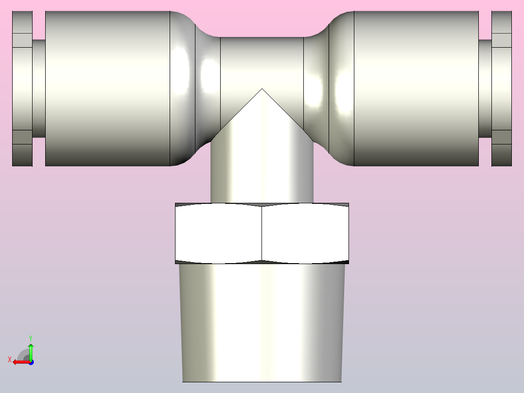 T型外螺纹三通快速接头[KJB6-02]后视图