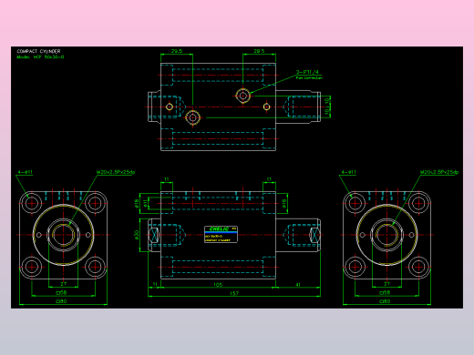 薄型气缸转角下压缸2D-HCF50x30-D
