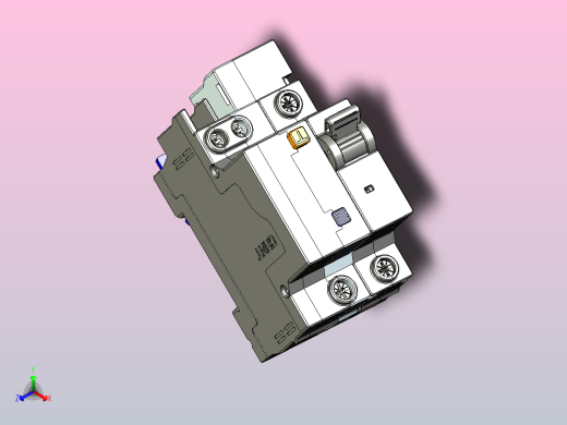 NXBFLE-32 1P&amp;N剩余电流动作断路器三维模型202202正等轴测缩略图