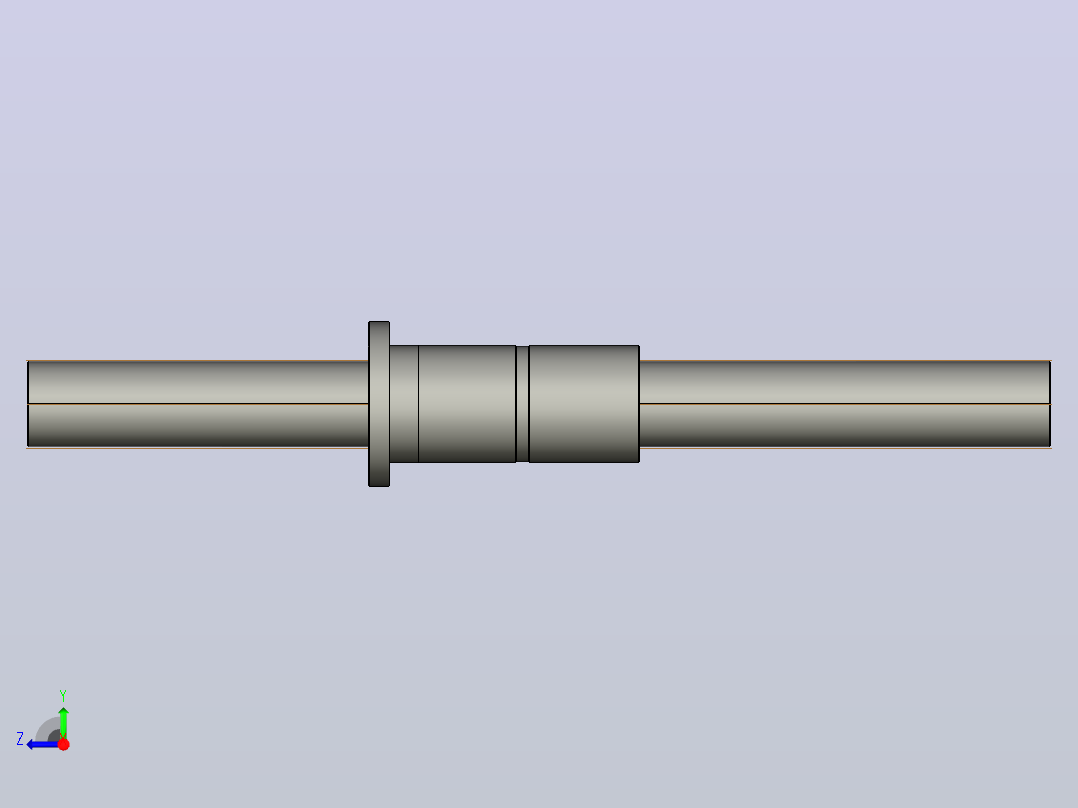 FFZD12020-7滚珠丝杆3D模型右视图