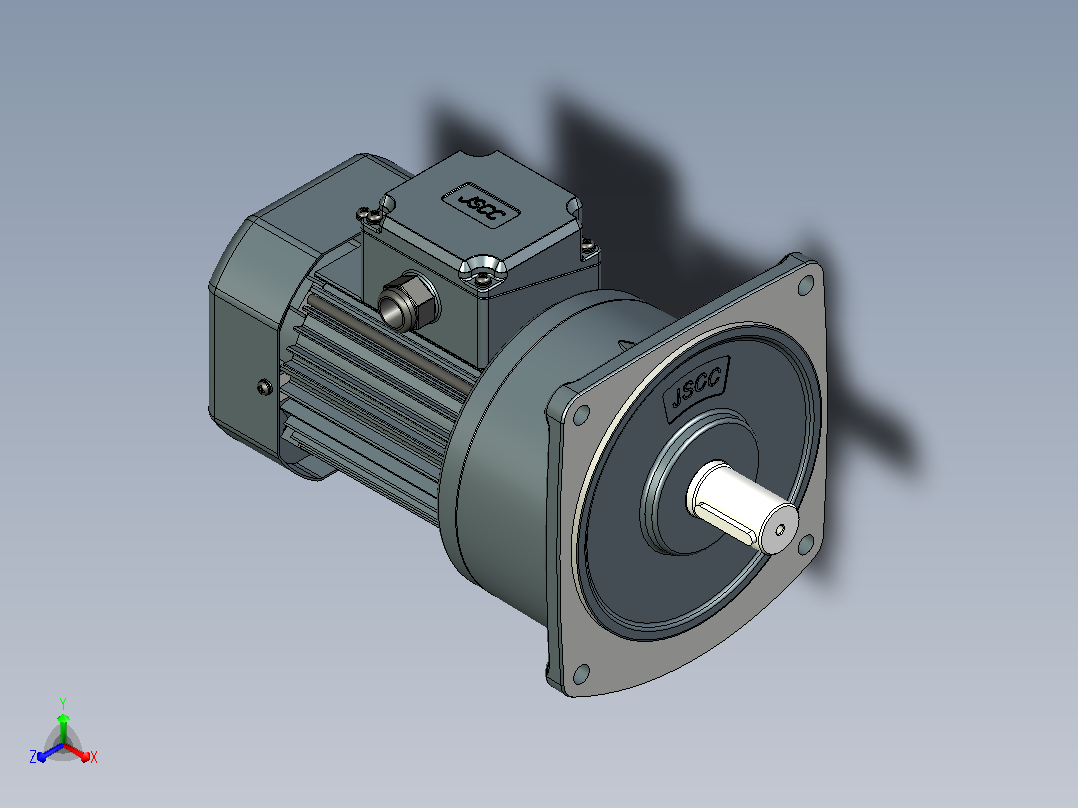 精研立式标准电机 s250v03-L正等轴测图