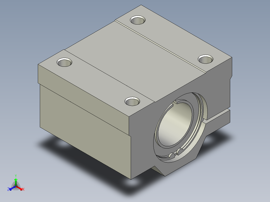 间隙调整型SCLM箱式直线轴承[SCLMAJ-25-E]正等轴测图