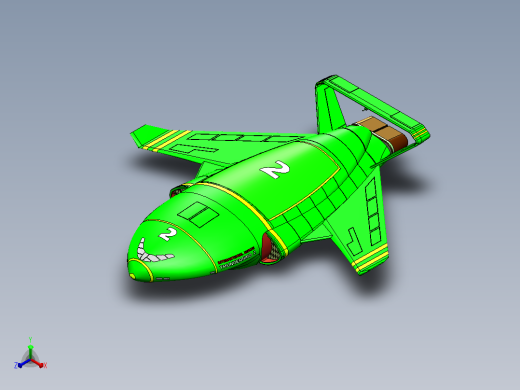 雷鸟飞船飞机正等轴测缩略图