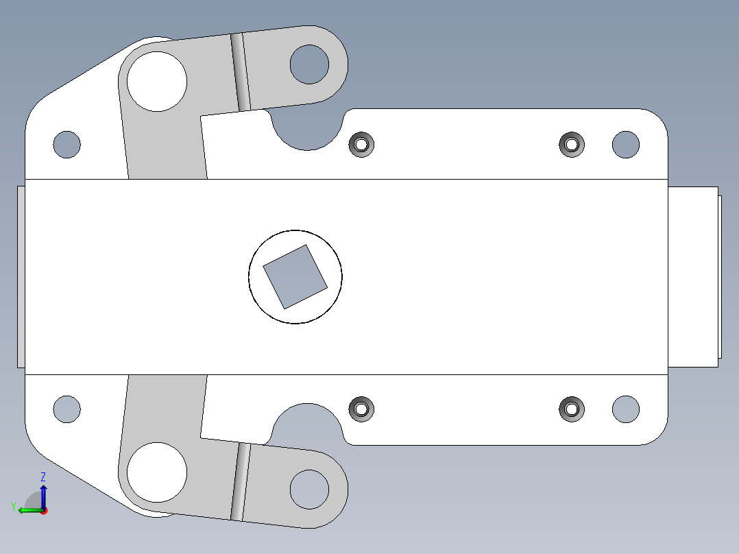 配电盘门用链条机构左视图