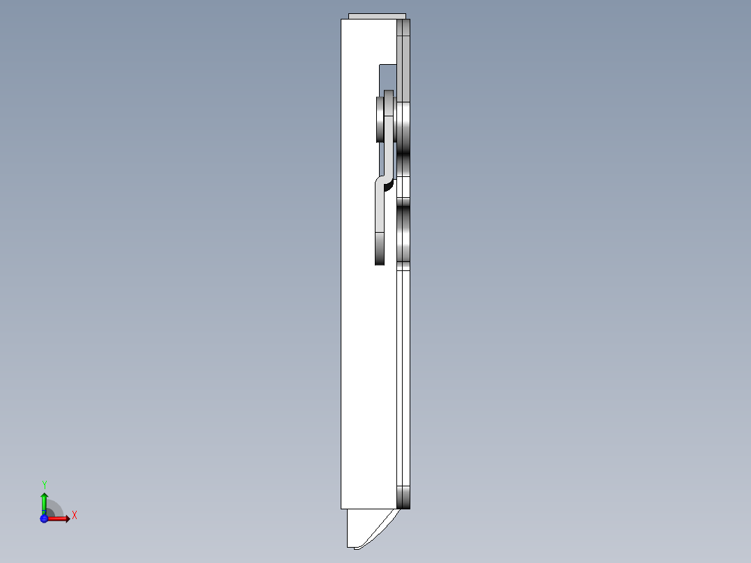 配电盘门用链条机构俯视图