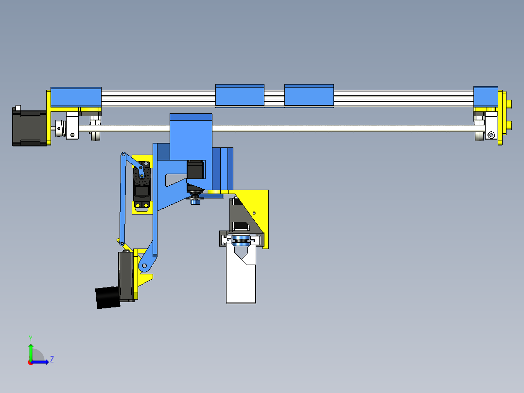滑块升降器夹持器3D数模图纸 STEP格式(1)左视图