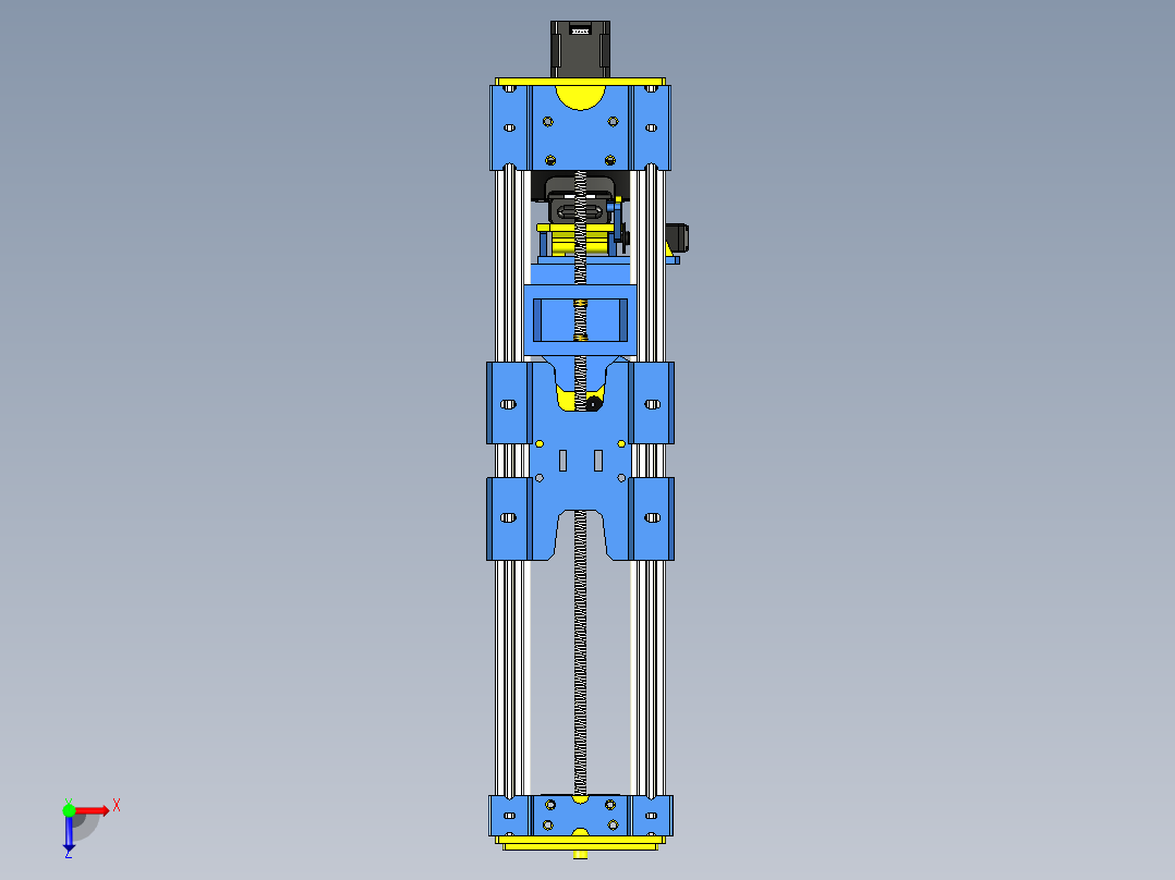 滑块升降器夹持器3D数模图纸 STEP格式(1)俯视图