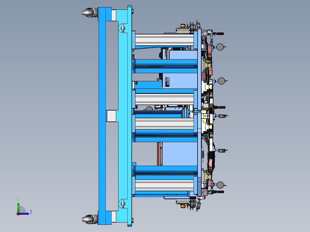 ZY2743 汽车仪表盘夹具检具设计（SolidWorks2014）左视图