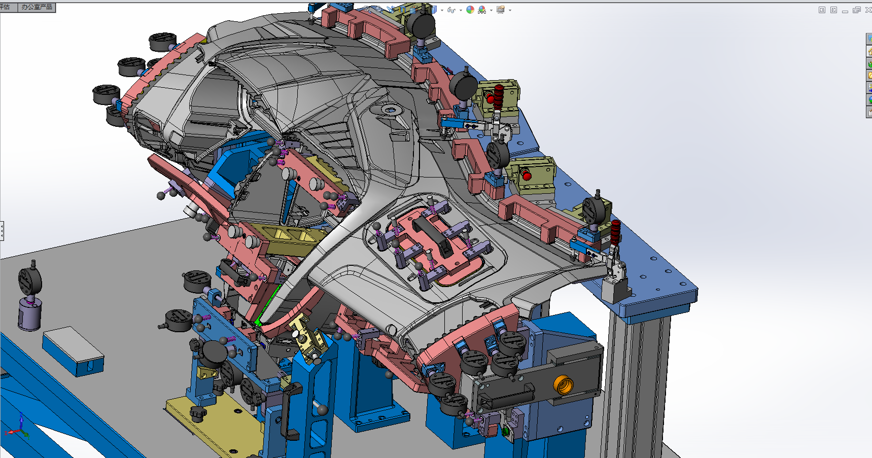 ZY2743 汽车仪表盘夹具检具设计（SolidWorks2014）