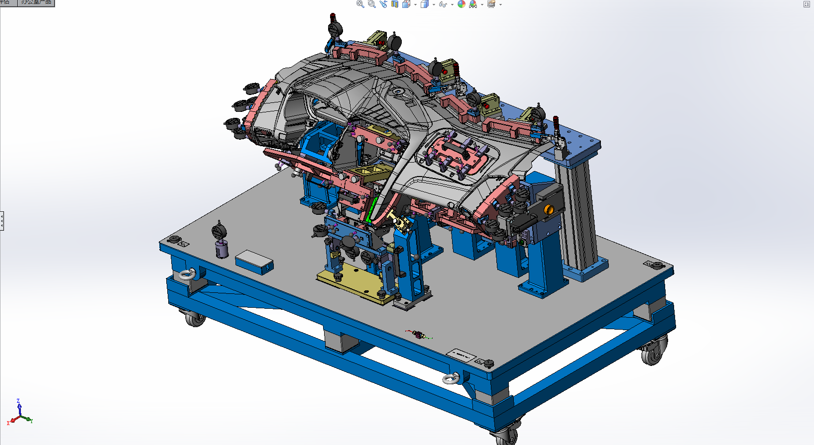 ZY2743 汽车仪表盘夹具检具设计（SolidWorks2014）