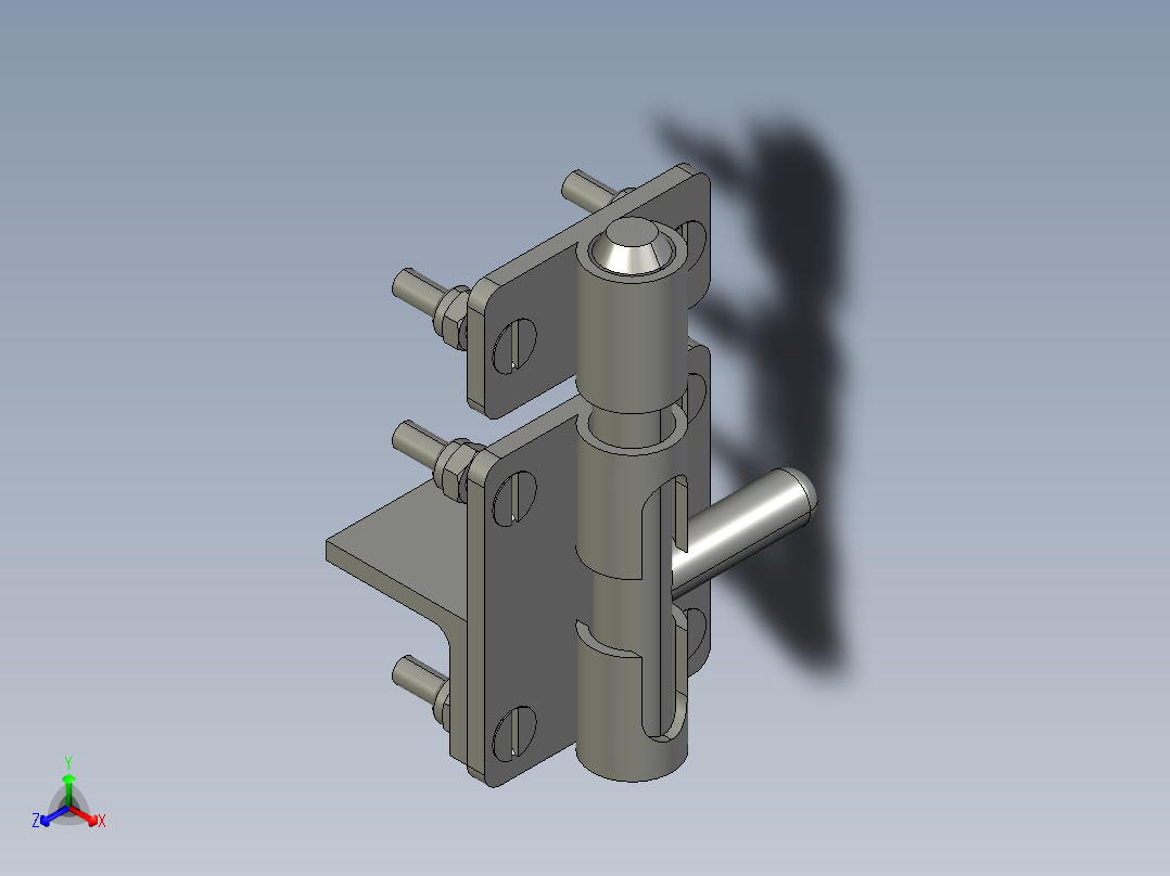 门栓插销正等轴测图