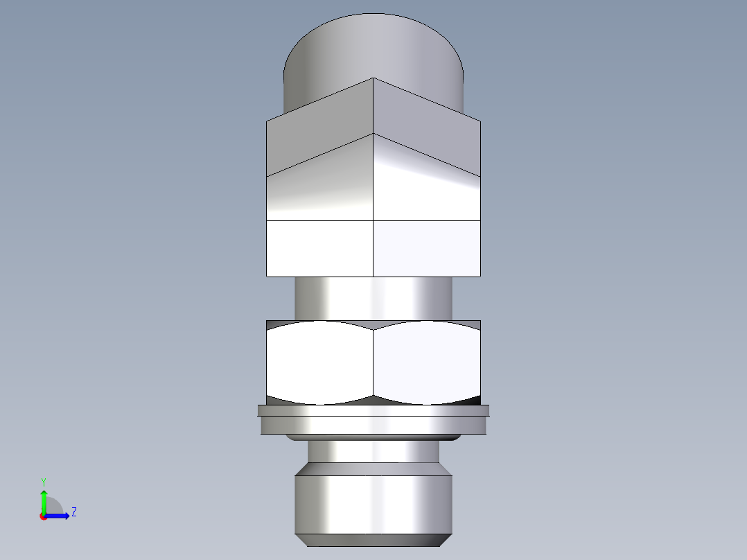 卡套式工业通用硬管接头EO_Adjustable_locknut_45_deg_elbow_VEE08SMOMDCF左视图