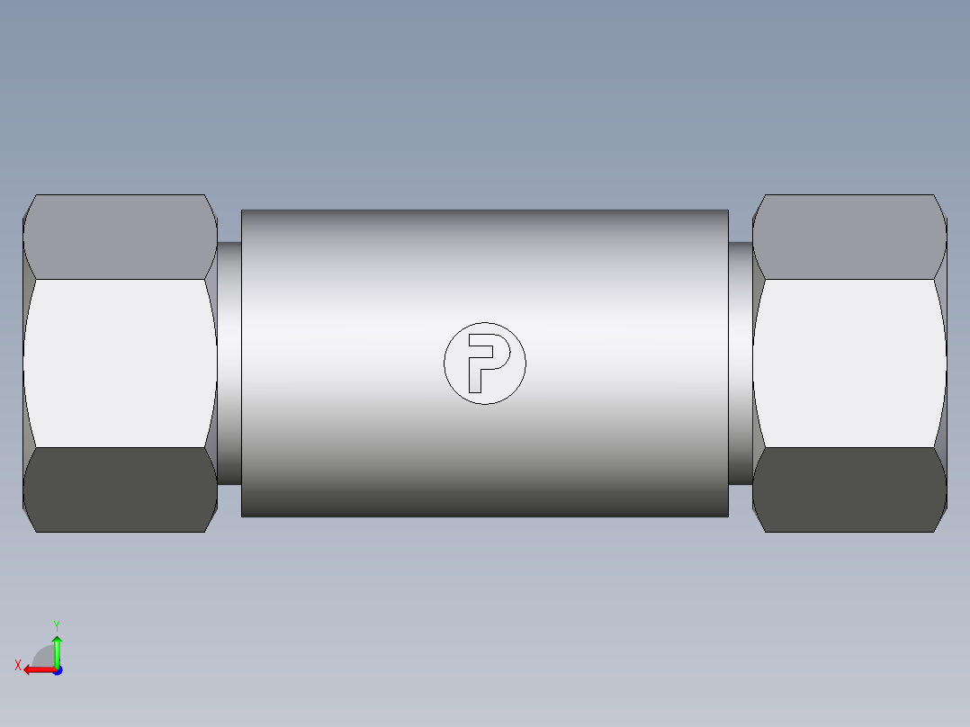 卡套式工业通用硬管接头EO_Weld_bulkhead_fitting_ESV20ZS71后视图