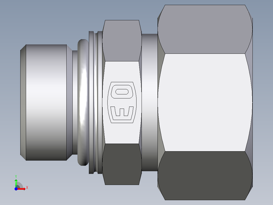 卡套式工业通用硬管接头EO_Male_Stud_connector_GEO18LMCF前视图