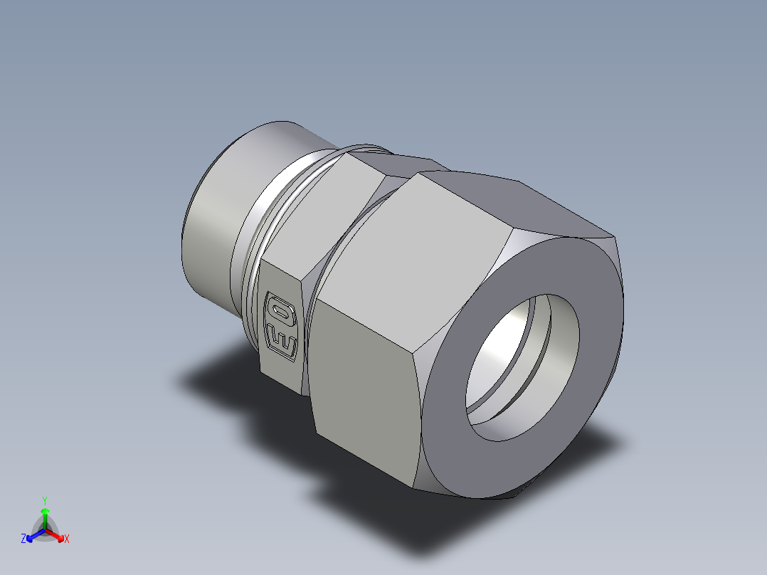 卡套式工业通用硬管接头EO_Male_Stud_connector_GEO18LMCF正等轴测图