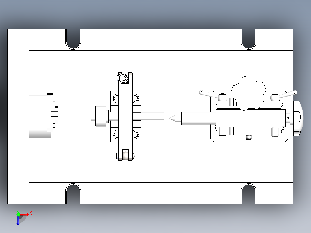 齿轮轴夹具俯视图