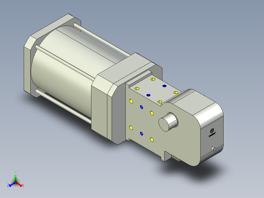 德克斯TUNKERS气缸数模KS_200_2_A00_T08_100GRAD主视图