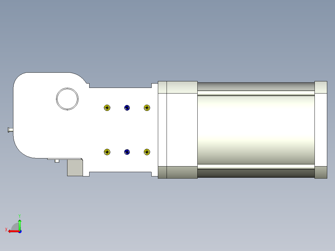 德克斯TUNKERS气缸数模KS_200_2_A00_T08_100GRAD后视图