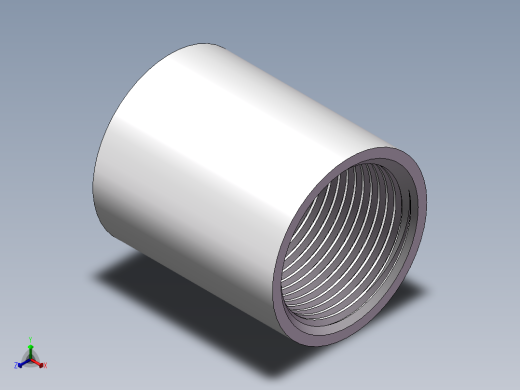管箍-等径直通 DN20正等轴测缩略图