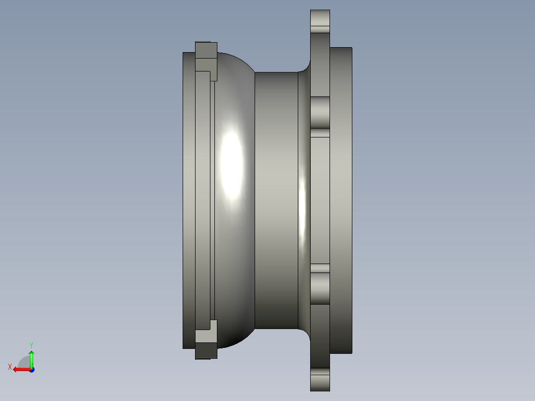 车床连接座加工工艺及钻6×Ф7孔夹具设计【含三维proe】后视图