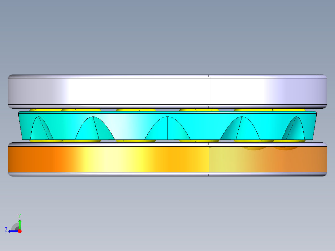 平面推力球轴承51205右视图