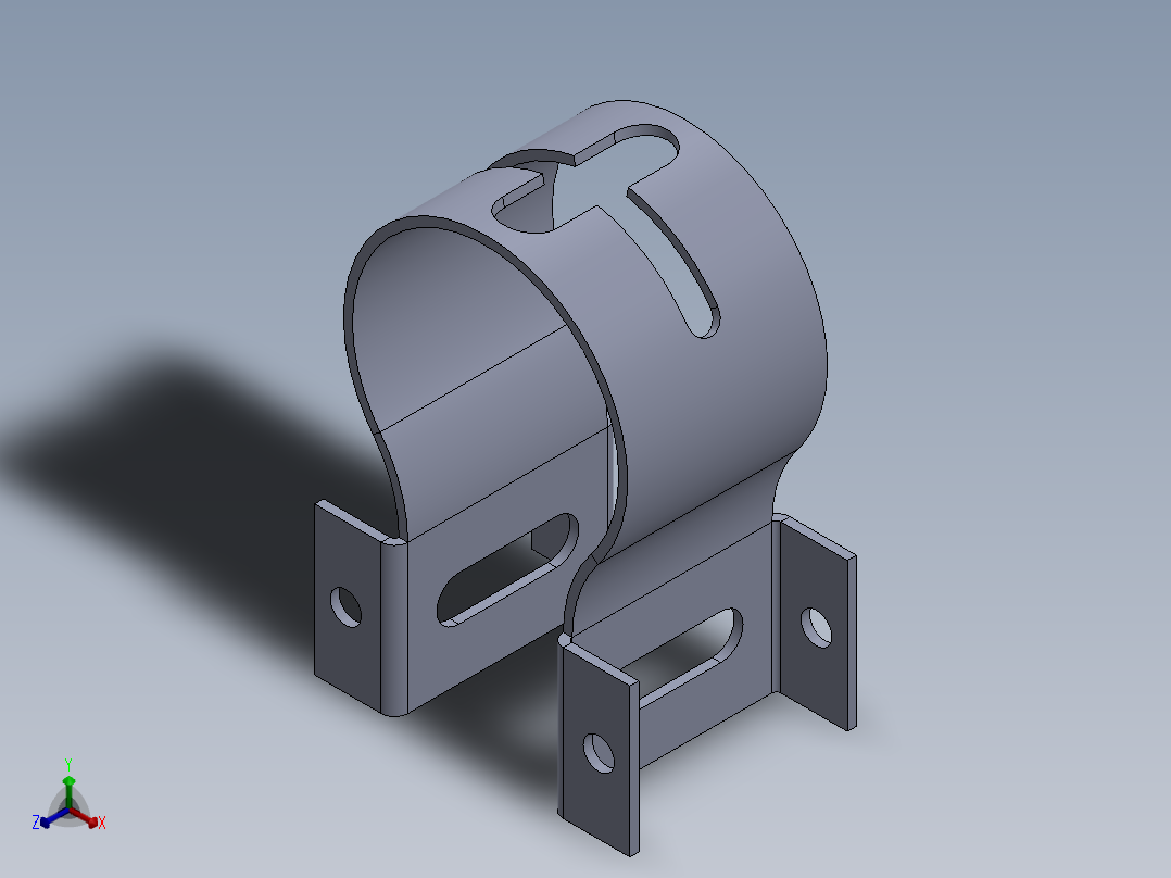 钣金圆支架正等轴测图