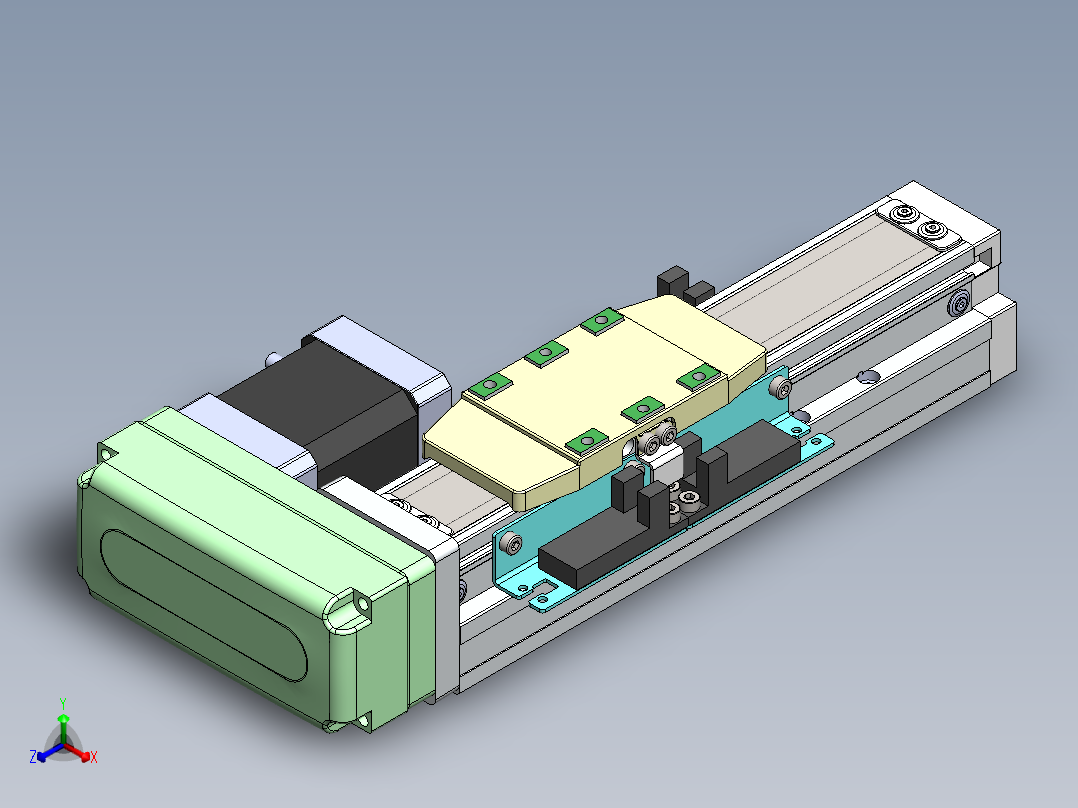 GTH内嵌丝杆全封闭GTH4-BR-42步进正等轴测图