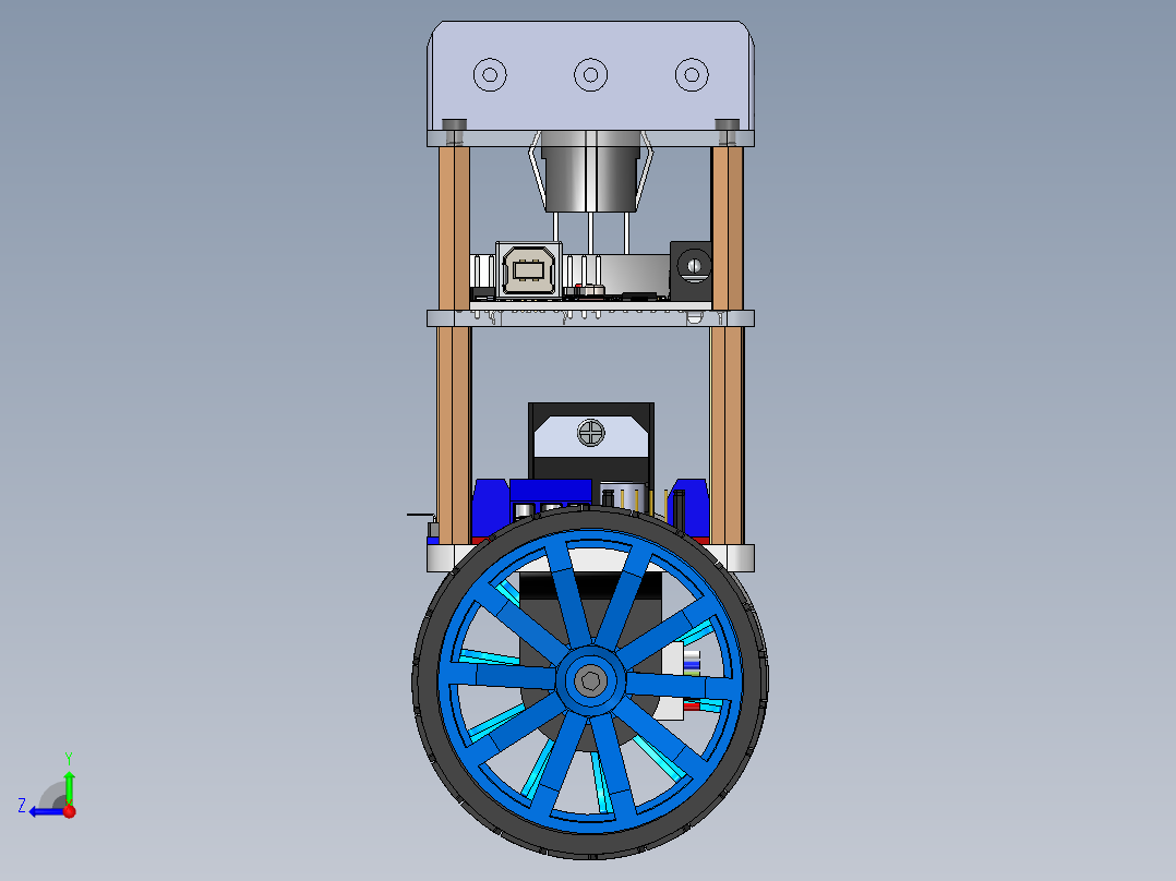 自平衡两轮编程小车sw21可编辑右视图