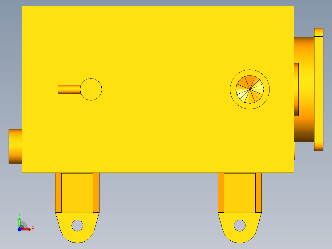 农机工程机械液压行走带油冷油箱前视图