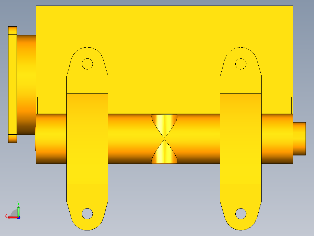 农机工程机械液压行走带油冷油箱后视图