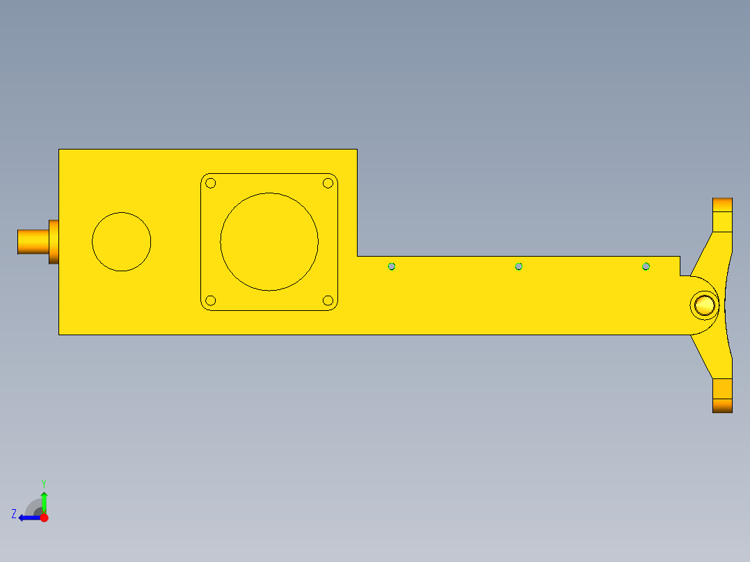 农机工程机械液压行走带油冷油箱右视图
