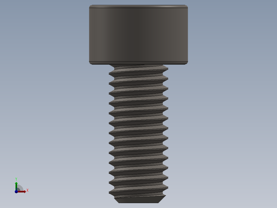 Screw_DIN_912_M6x14F_A2.SLDPRT公制内六角螺钉前视图